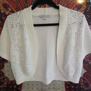 Peter Nygard White Lace Knit Sweater